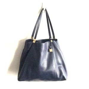 Tommy Hilfiger Navy Leather Tote